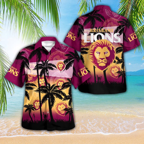 Brisbane Lions 3D Hawaiian Apparel – VANDH 3751