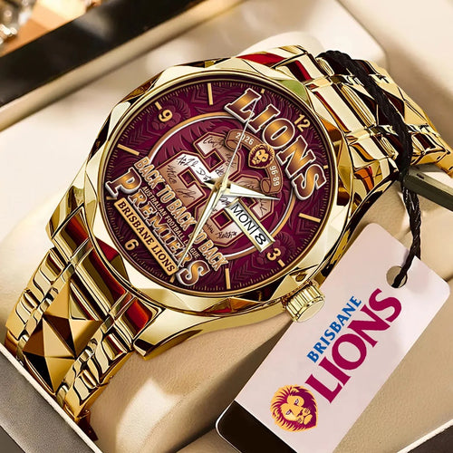 Brisbane Lions Threepeat Premiers Alloy Luxury Quartz Watch – TMTHU9803