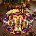 Brisbane Lions Threepeat Premiers Foldable Round Rug – TMTHU9755