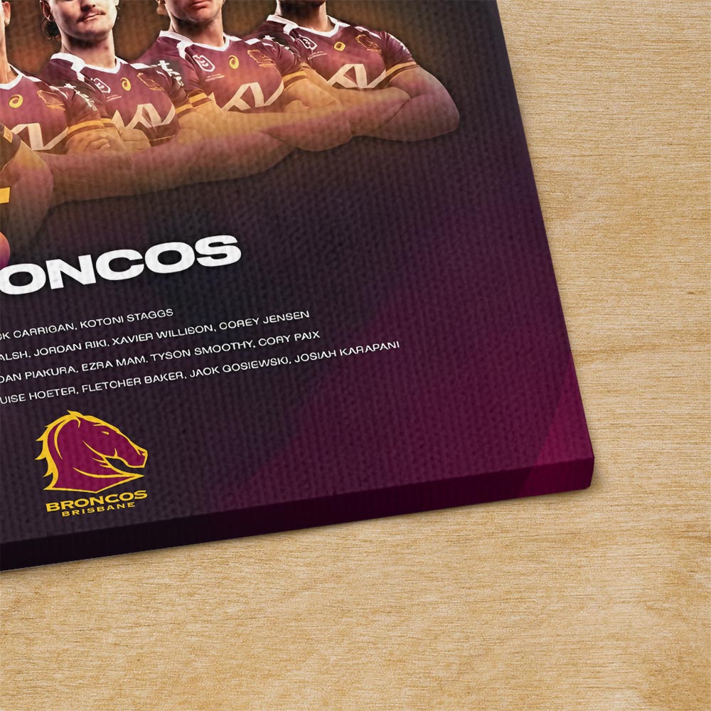 Brisbane Broncos 2025 NRL Premiers Canvas With Inner Frame – HOATT13862