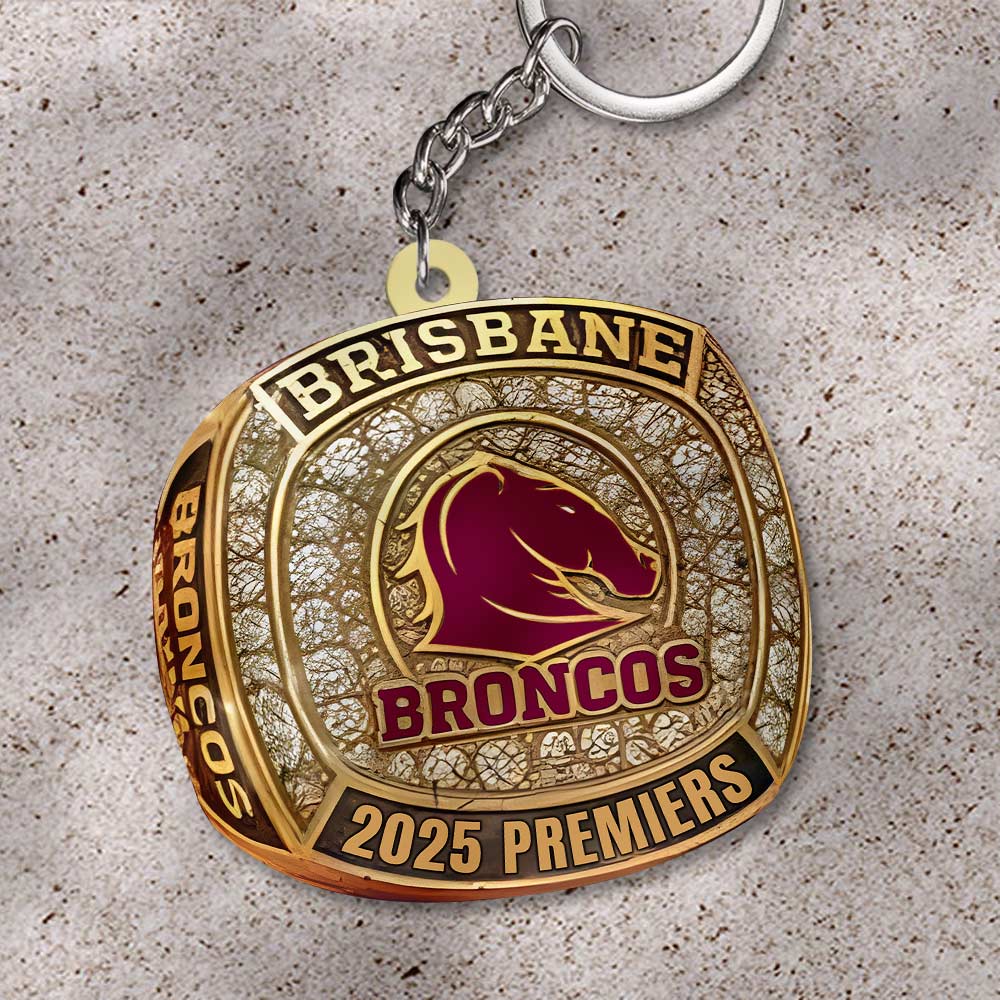 Brisbane Broncos 2025 NRL Premiers Custom Shape 2-sided Keychain – HOATT13626