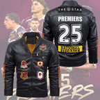 Brisbane Broncos 2D Leather Yellow Fleece Jacket – TMTHU2167