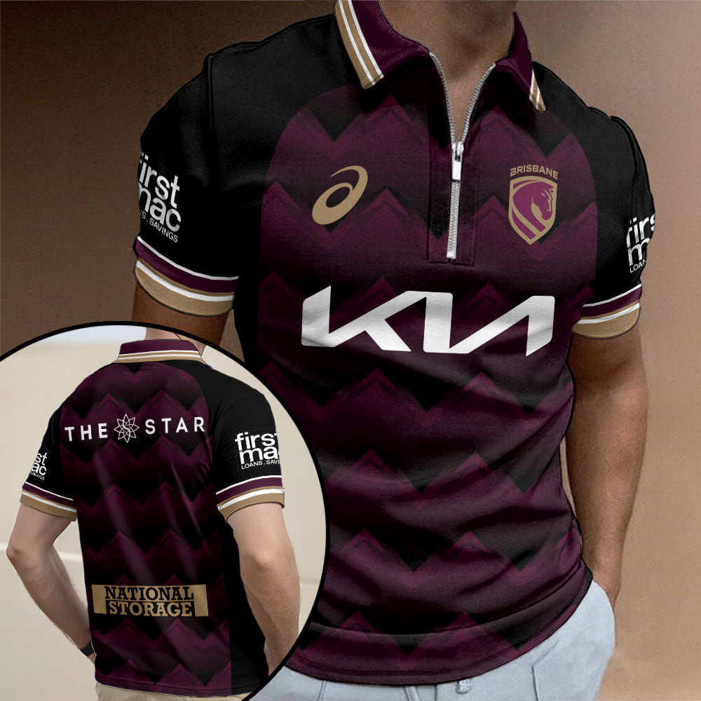 Brisbane Broncos Zip Polo Shirt – TMTHU3980