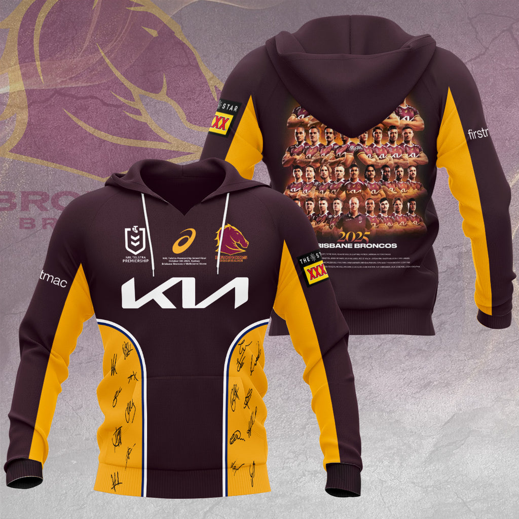 Brisbane Broncos 2025 NRL Premiers 3D Apparel – HOATT14178