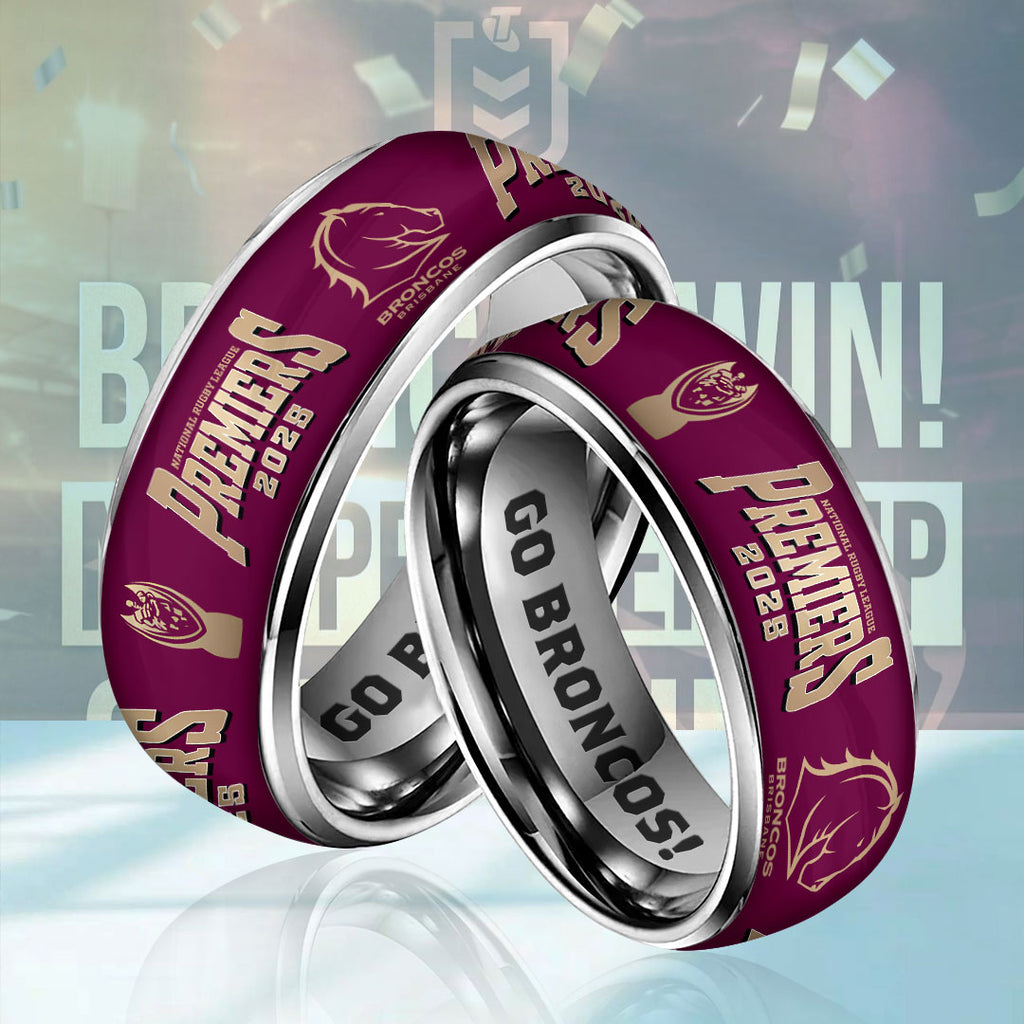 Brisbane Broncos 2025 NRL Premiers Custom Alloy Ring – HOATT13705