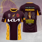 Brisbane Broncos 2025 NRL Premiers 3D Apparel – HOATT14140