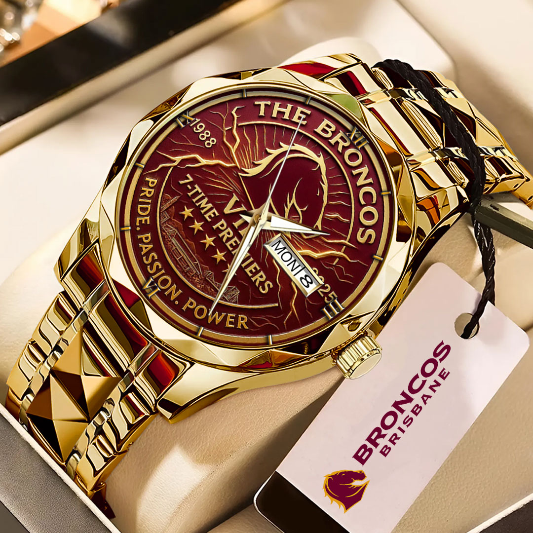 Brisbane Broncos 2025 NRL Premiers Alloy Luxury Quartz Watch – HOATT13944
