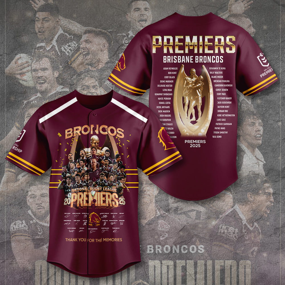 Brisbane Broncos 2025 Premiership Baseball Jersey – TANTN17849