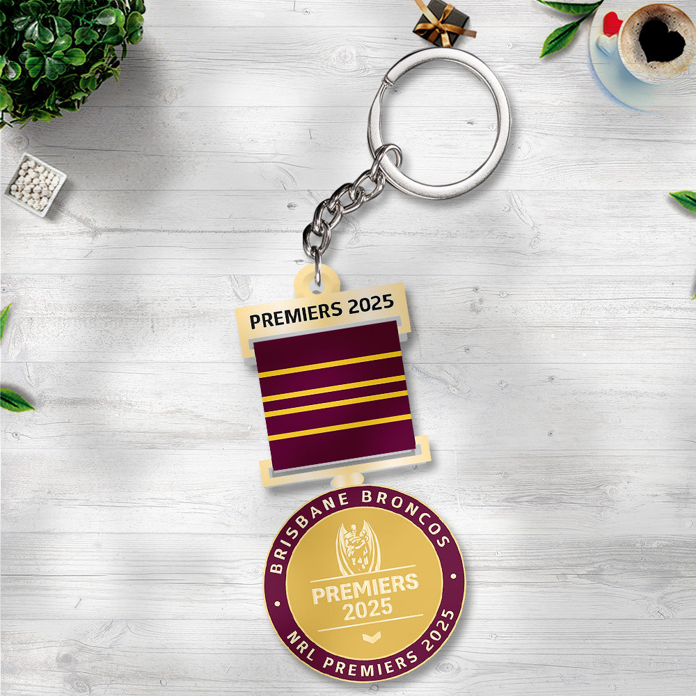 Brisbane Broncos 2025 Premiership Custom Shape 2-sided Keychain – TANTN17164