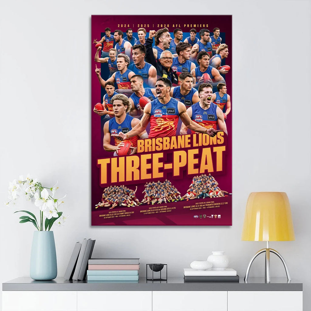 Brisbane Lions 2026 AFL Premiers Canvas With Inner Frame – TANTN25814