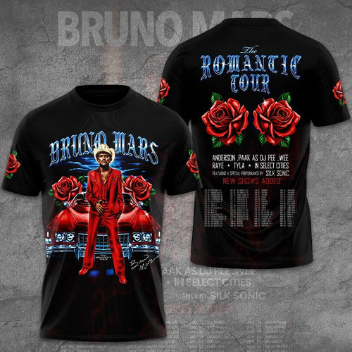 Bruno Mars The Romantic Tour 2026 – 2027 3D Apparel – GNE8349