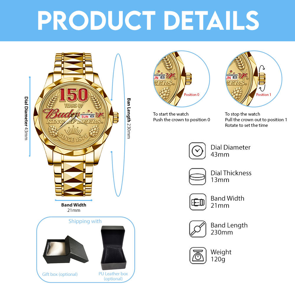 Budweiser 150th Annieversary Alloy Luxury Quartz Watch – GNE5259