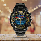 Buffalo Bills 65th Anniversary 2025 Black Stainless Steel Watch – TANTN16089