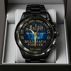 Buffalo Bills 65th Anniversary 2025 Black Stainless Steel Watch – TANTN16091