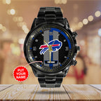 Personalized Buffalo Bills Black Stainless Steel Watch – TANTN16006