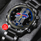Personalized Buffalo Bills Black Stainless Steel Watch – TANTN16006