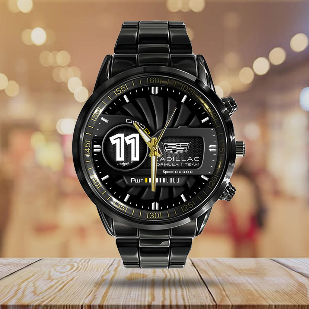 Cadillac Formula 1 Team x Checo Perez Black Stainless Steel Watch – TANTN20082
