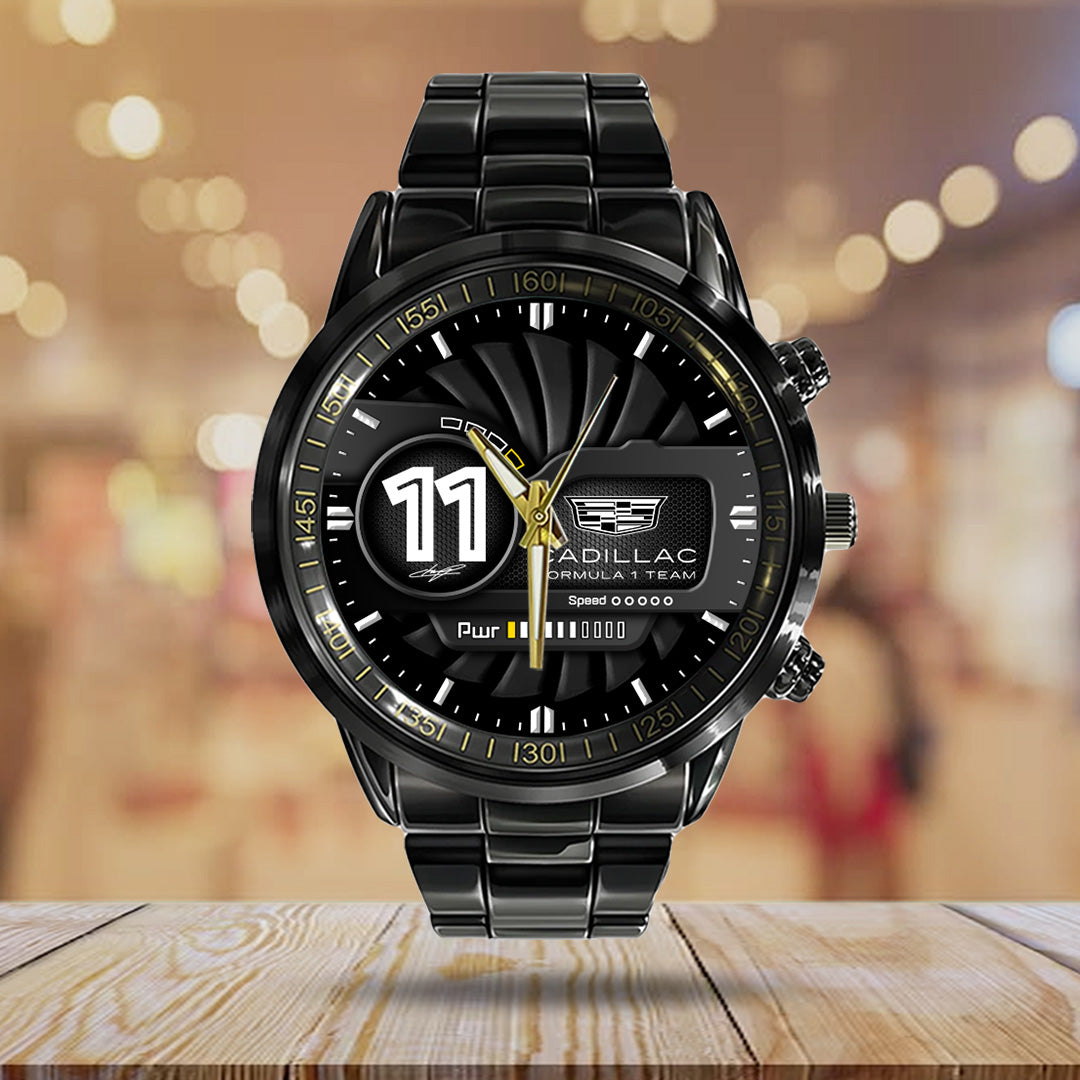 Cadillac Formula 1 Team x Checo Perez Black Stainless Steel Watch – TANTN20082