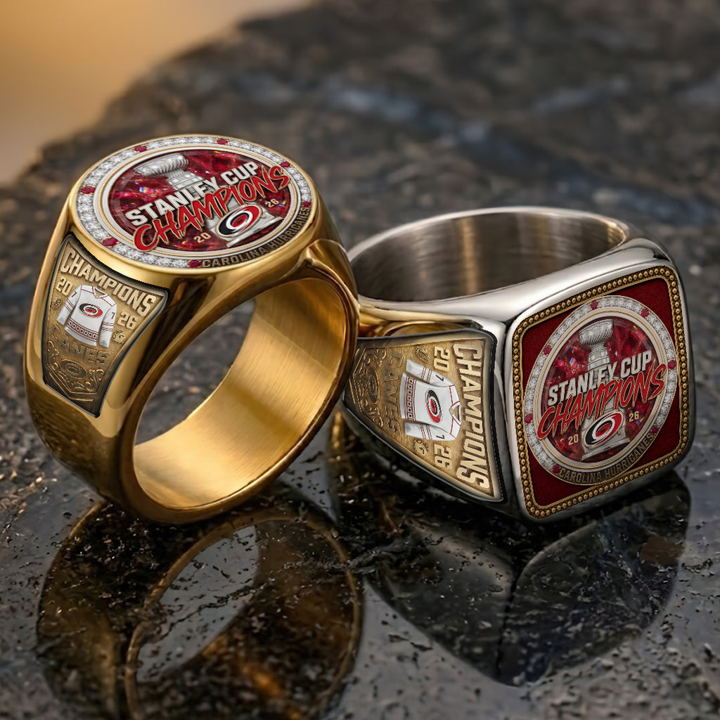 Carolina Hurricanes 2026 Stanley Cup Champions 3D Engraved Ring – TMTHU6836