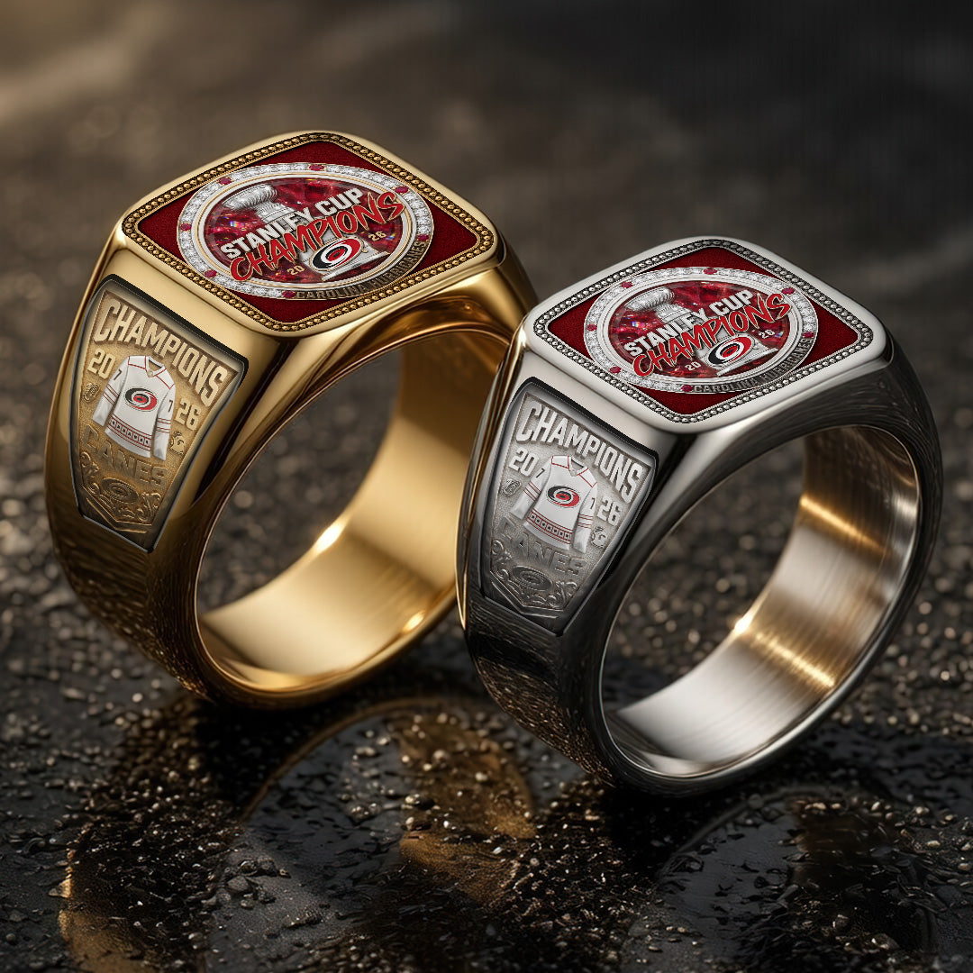 Carolina Hurricanes 2026 Stanley Cup Champions 3D Engraved Ring – TMTHU6836
