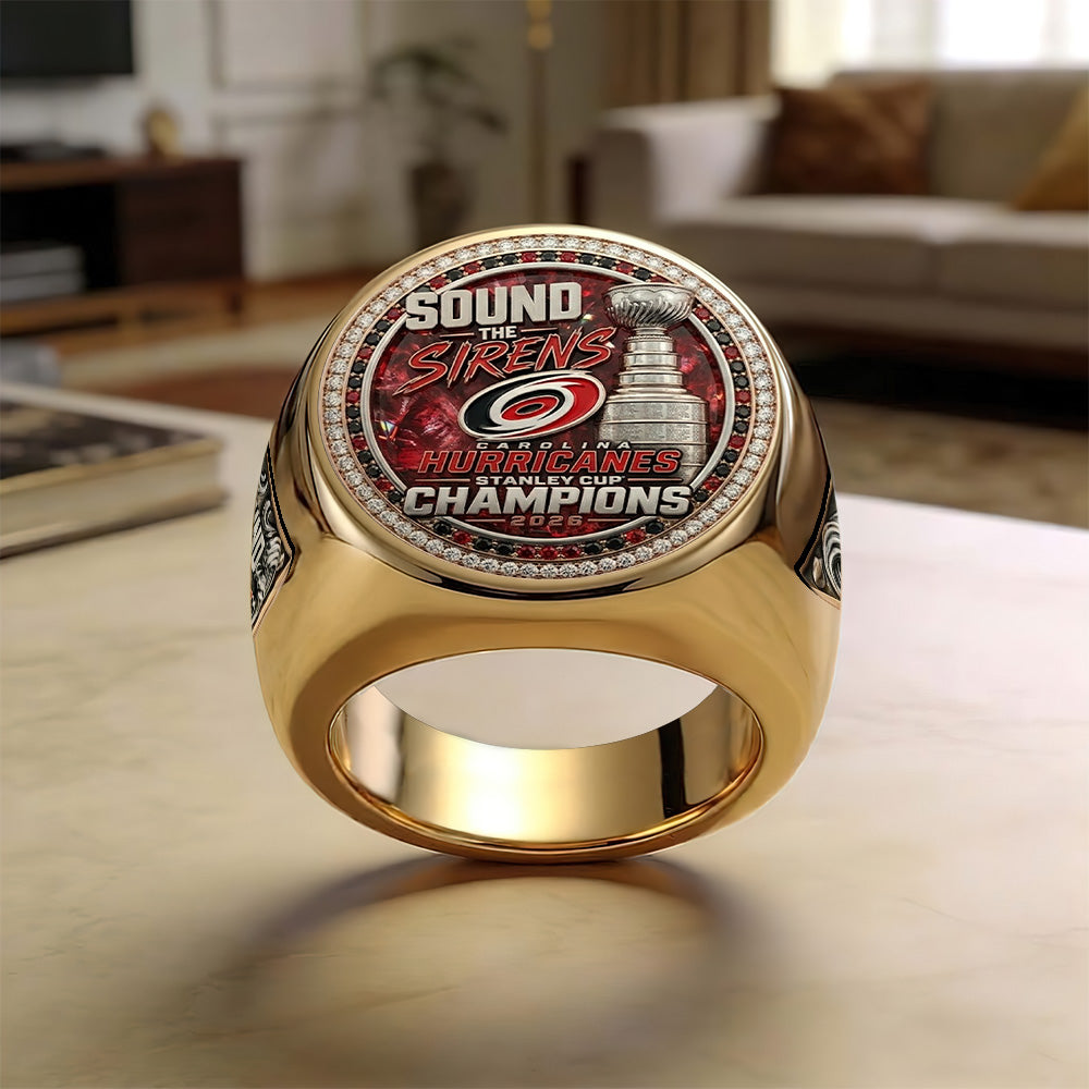 Carolina Hurricanes 2026 Stanley Cup Champions 3D Engraved Ring – TMTHU6837