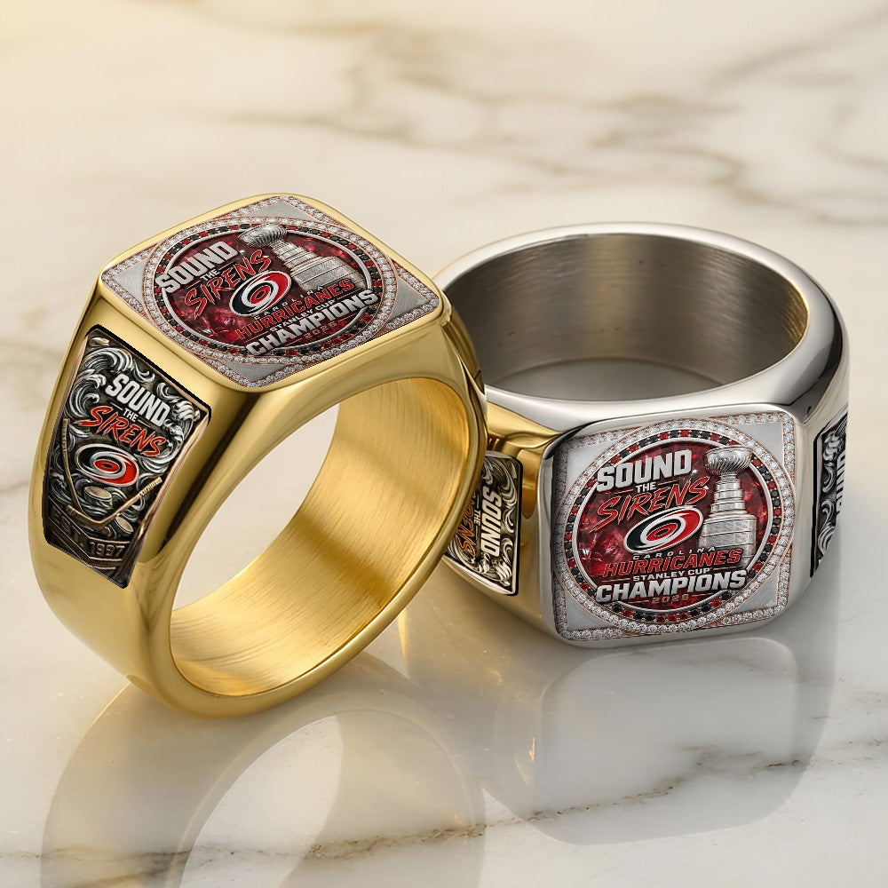 Carolina Hurricanes 2026 Stanley Cup Champions 3D Engraved Ring – TMTHU6837