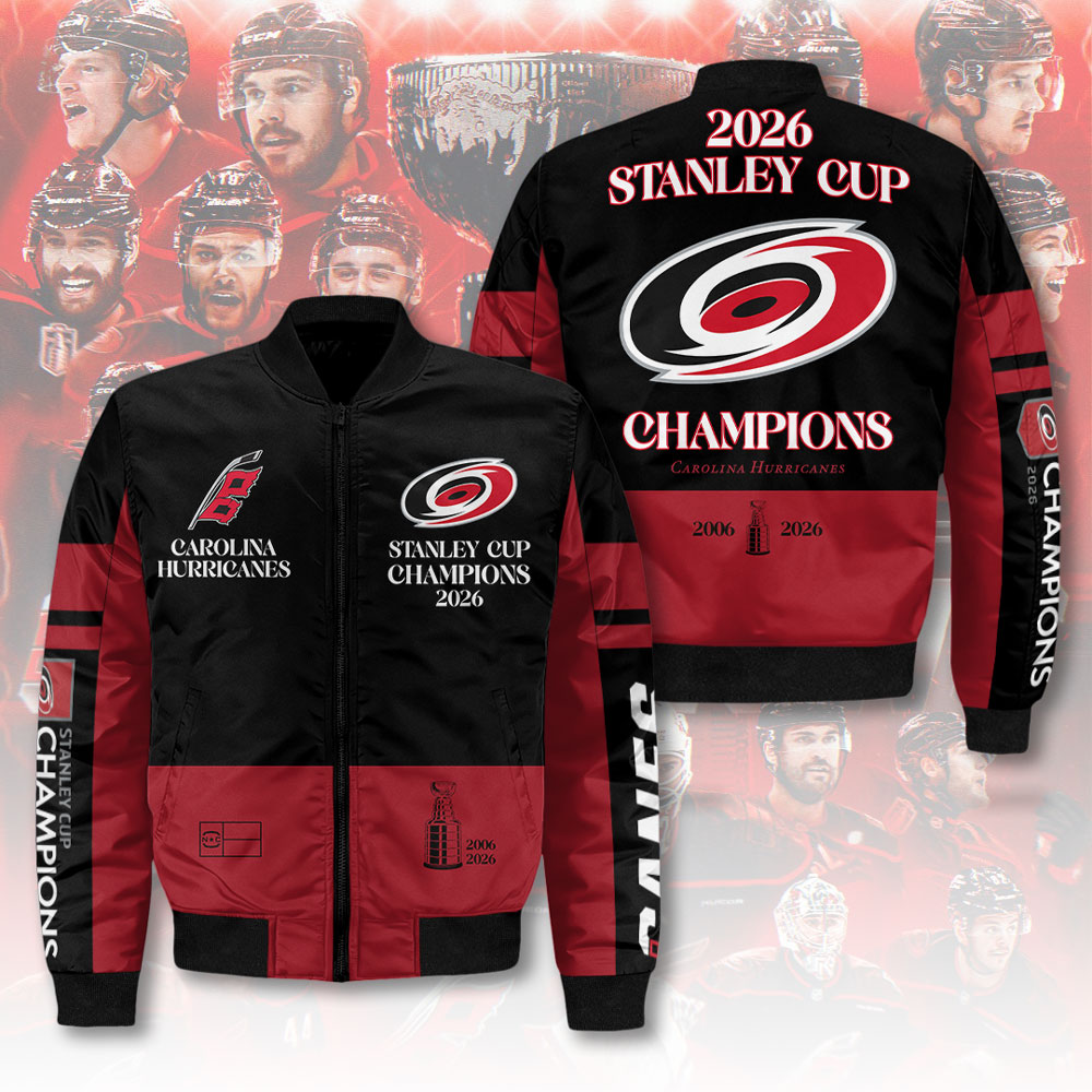Carolina Hurricanes 2026 Stanley Cup Champions 3D Bomber Jacket – TMTHU6970