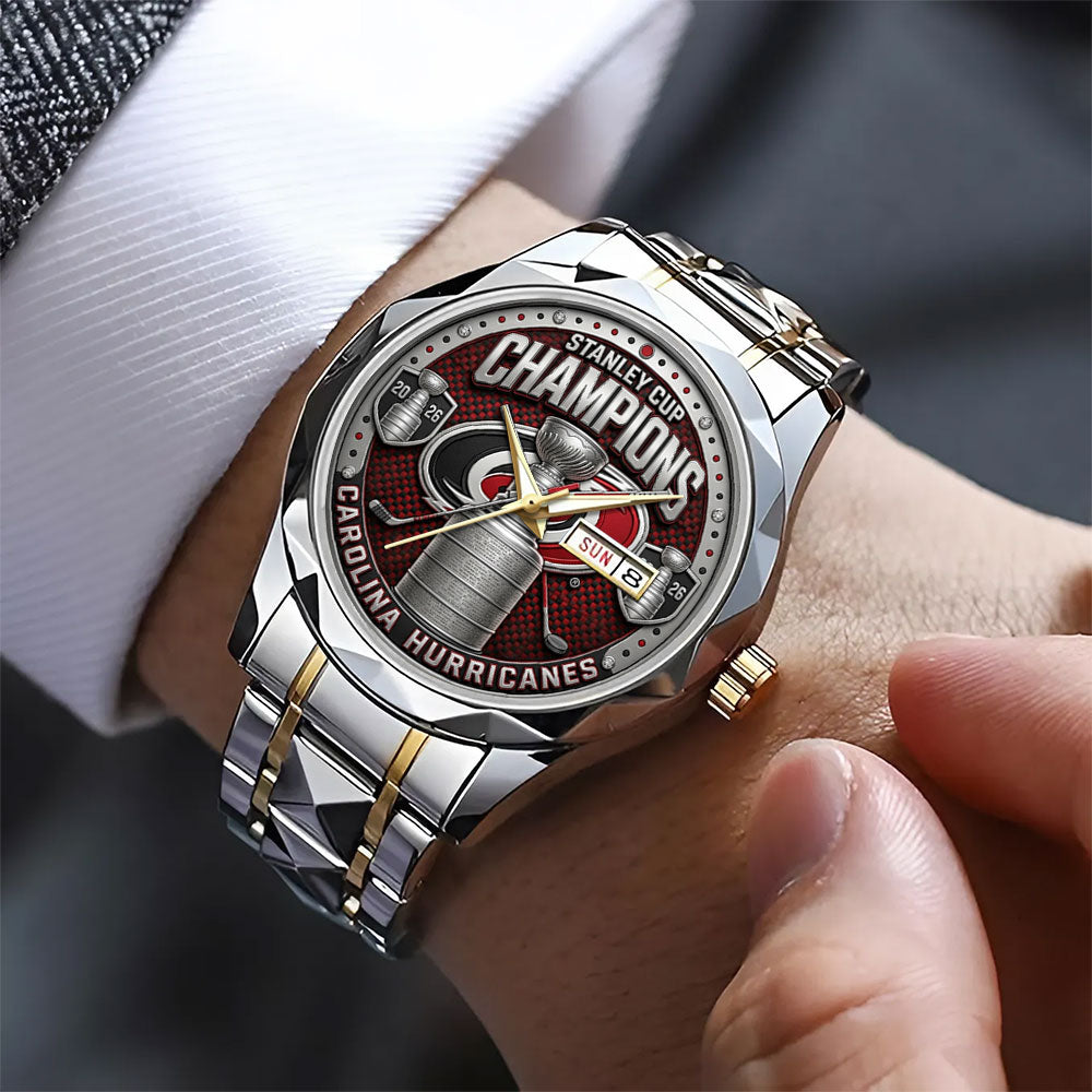 Carolina Hurricanes Stanley Cup Champions 2026 Alloy Luxury Quartz Watch – TMTHU6806
