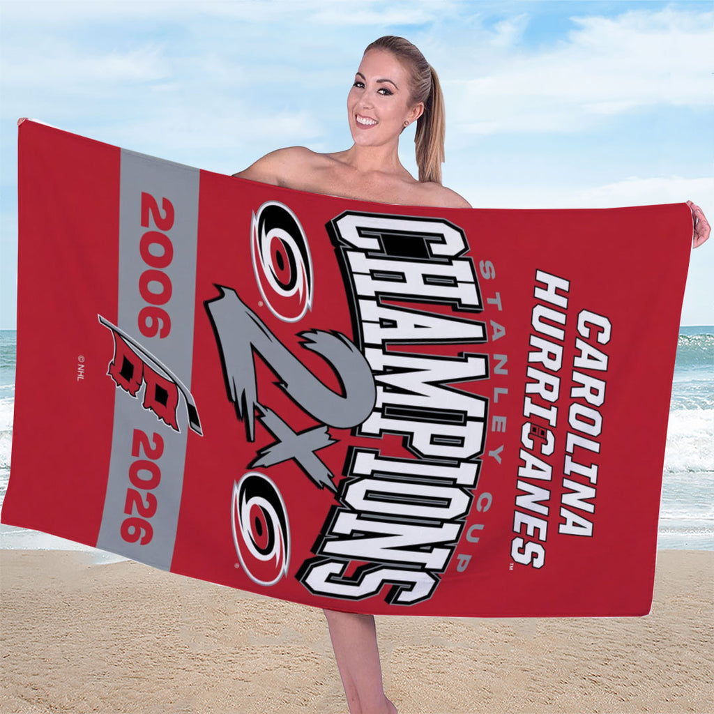 Carolina Hurricanes Stanley Cup Champions 2026 Rectangle Beach Towel – TANTN23700