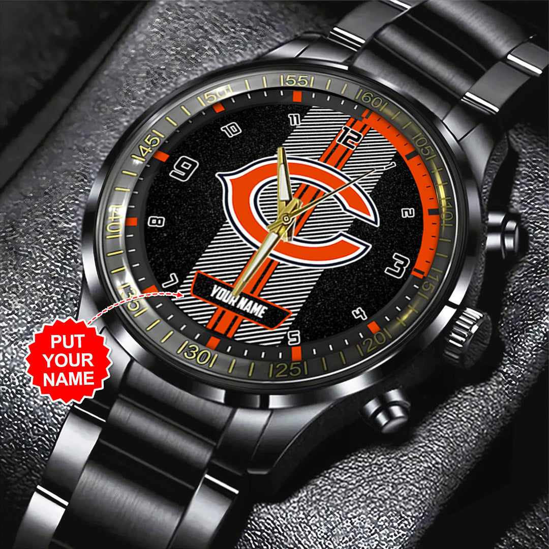 Personalized Chicago Bears Black Stainless Steel Watch – TANTN16009