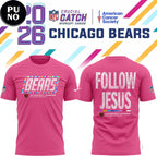 Chicago Bears Crucial Catch 2026 Follow Jesus Pink Hoodie T-Shirt