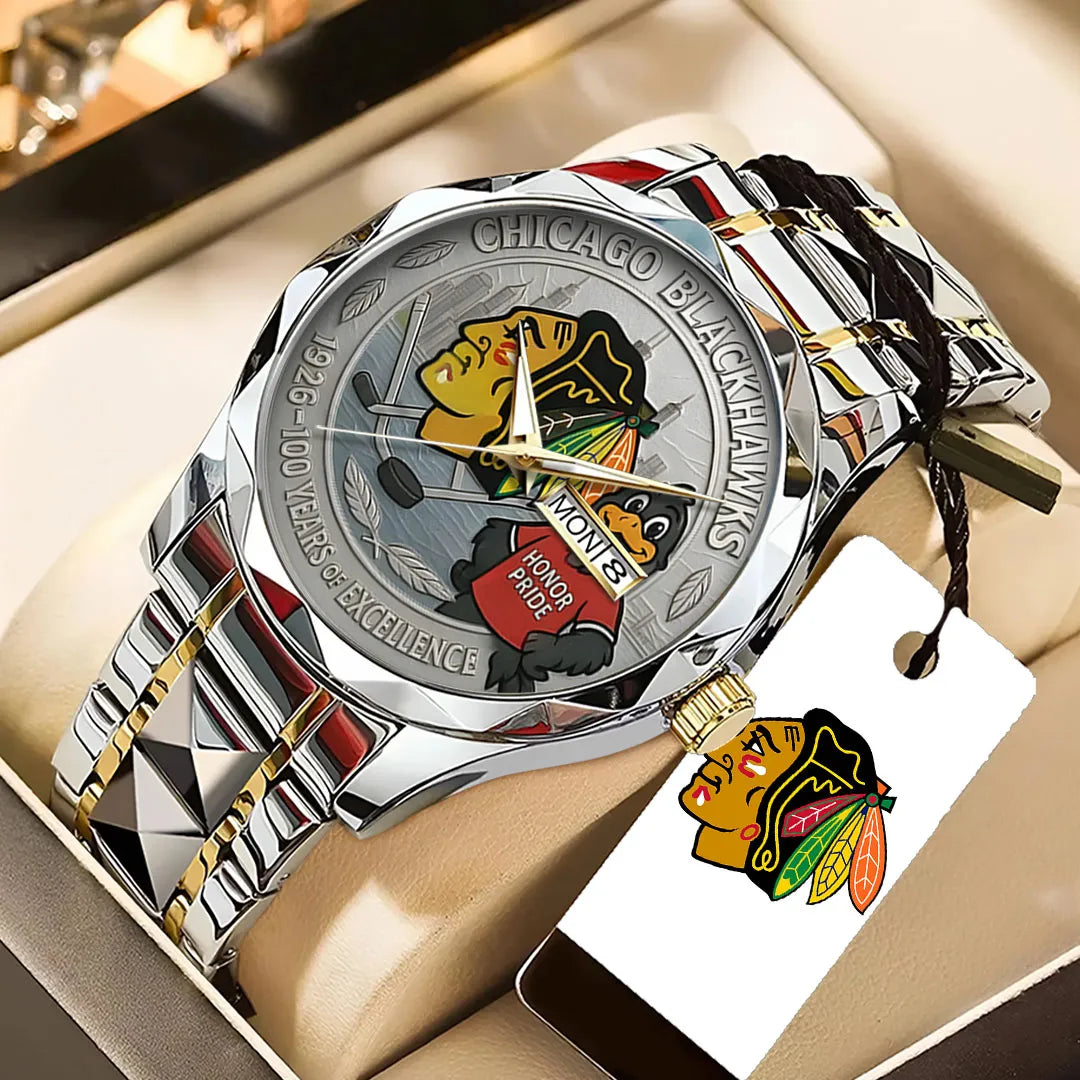 Chicago Blackhawks 100th Anniversary 2026 Alloy Luxury Quartz Watch – TANTN16098
