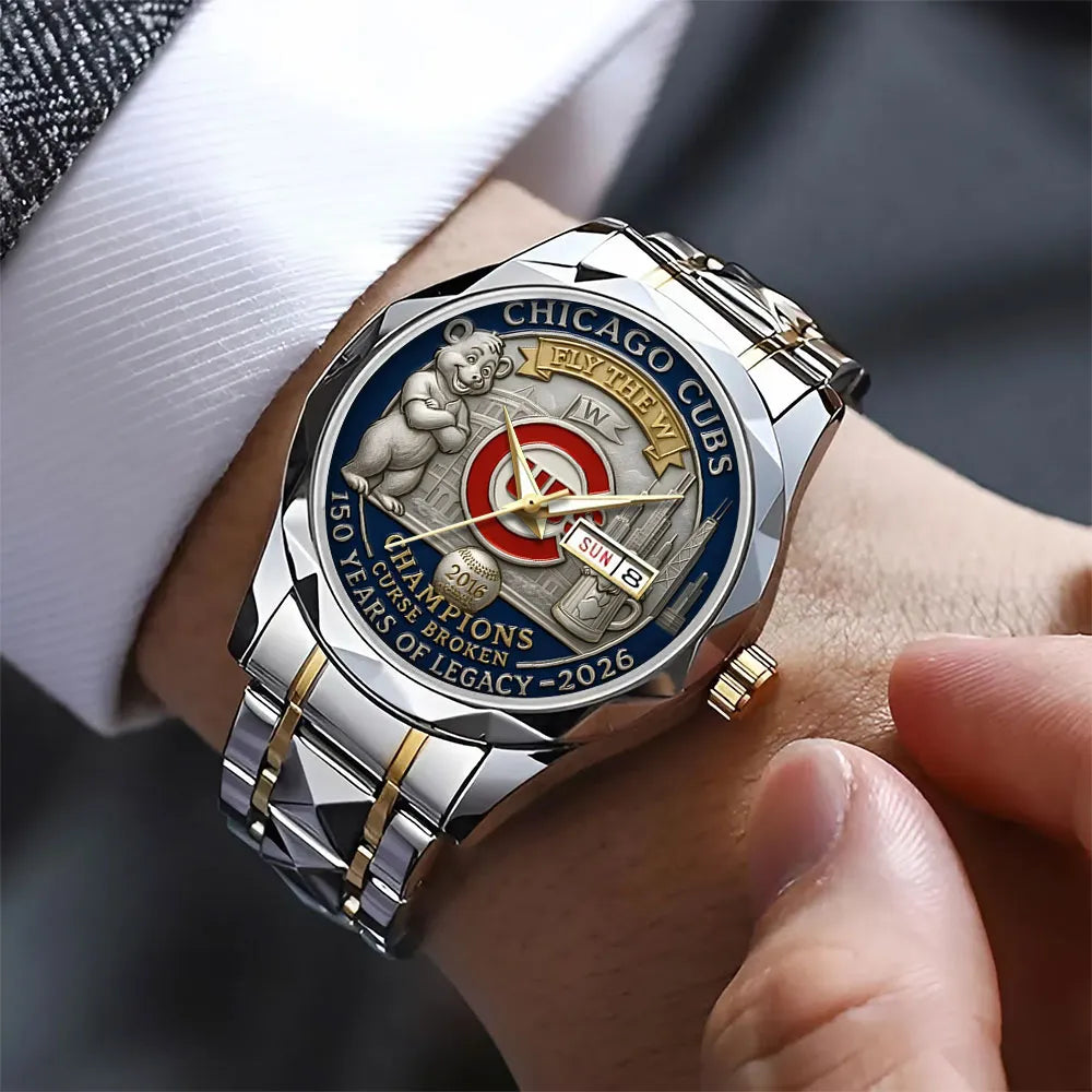Chicago Cubs 150th Anniversary 2025 Alloy Luxury Quartz Watch – TANTN15876