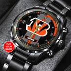 Personalized Cincinnati Bengals Black Stainless Steel Watch – TANTN16008