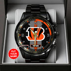 Personalized Cincinnati Bengals Black Stainless Steel Watch – TANTN16008