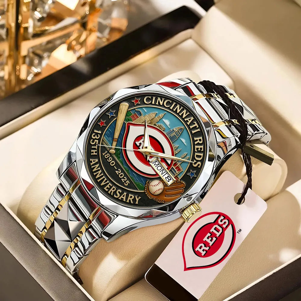 Cincinnati Reds 135th Anniversary 2025 Alloy Luxury Quartz Watch – TANTN17067
