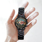 Cincinnati Reds 135th Anniversary 2025 Black Stainless Steel Watch – TANTN17068