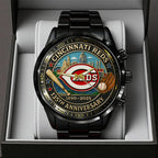 Cincinnati Reds 135th Anniversary 2025 Black Stainless Steel Watch – TANTN17068