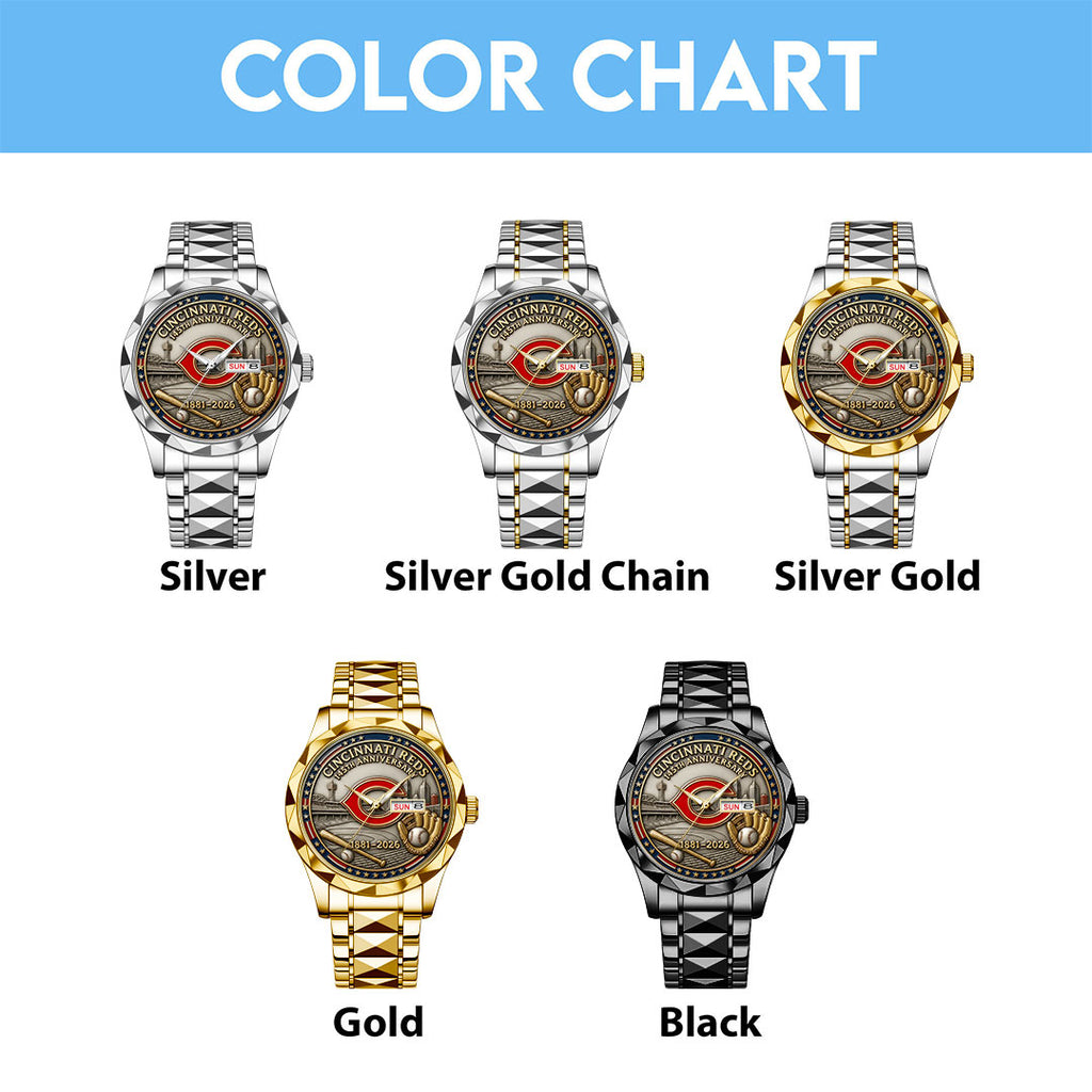 Cincinnati Reds 145th Anniversary Alloy Luxury Quartz Watch – HOATT15221