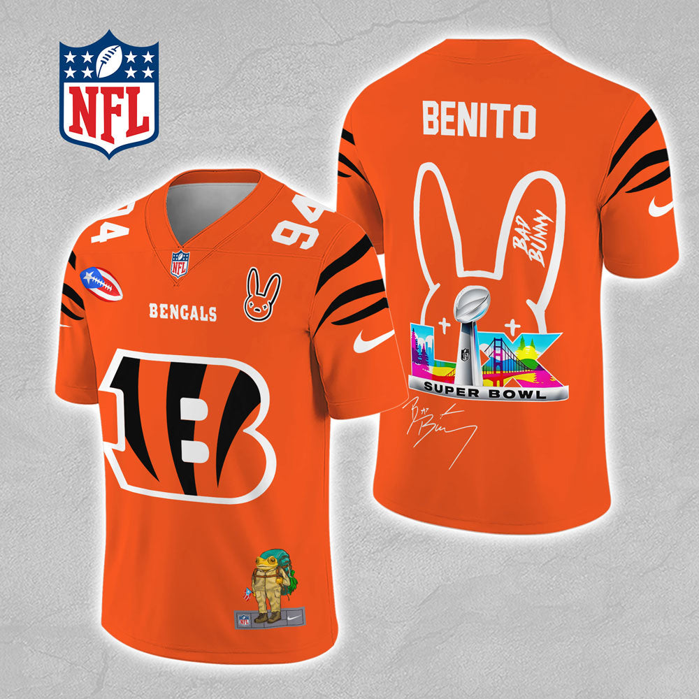 Cincinnati Bengals x Bad Bunny 3D Football Jersey – MAITM13305