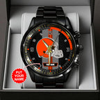 Personalized Cleveland Browns Black Stainless Steel Watch – TANTN16010