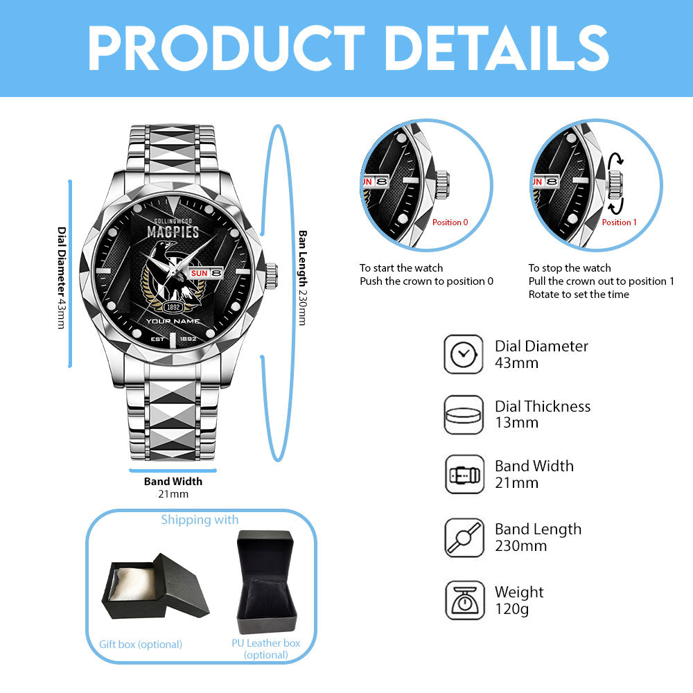 Personalized Collingwood FC Alloy Luxury Quartz Watch – TANTN20276