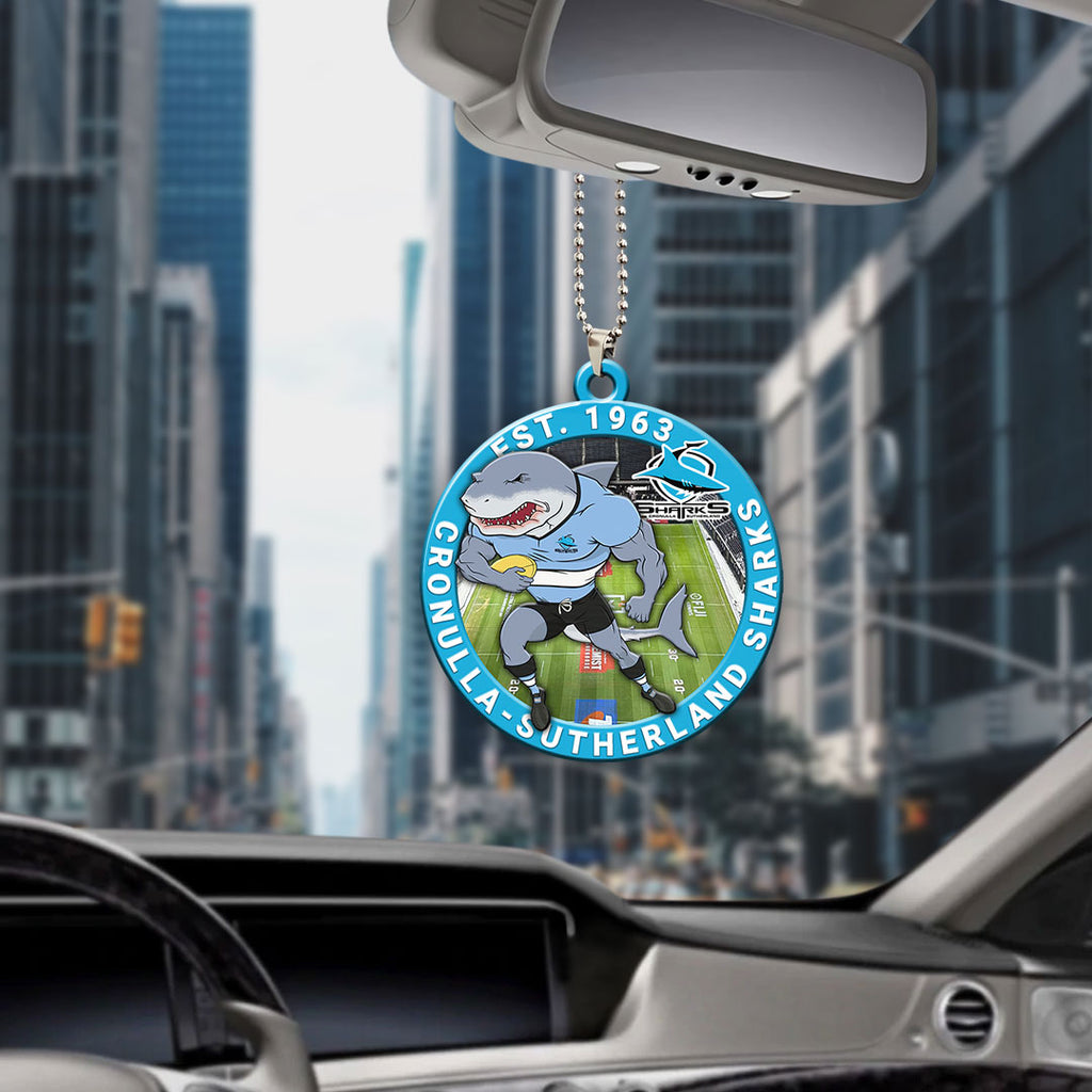 Cronulla-Sutherland Sharks Custom Shape 2-sided Acrylic Car Ornament – HOATT13369