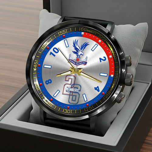 Crystal Palace FC 2026 UEFA Conference League Winners Black Stainless Steel Watch – HOATT18589
