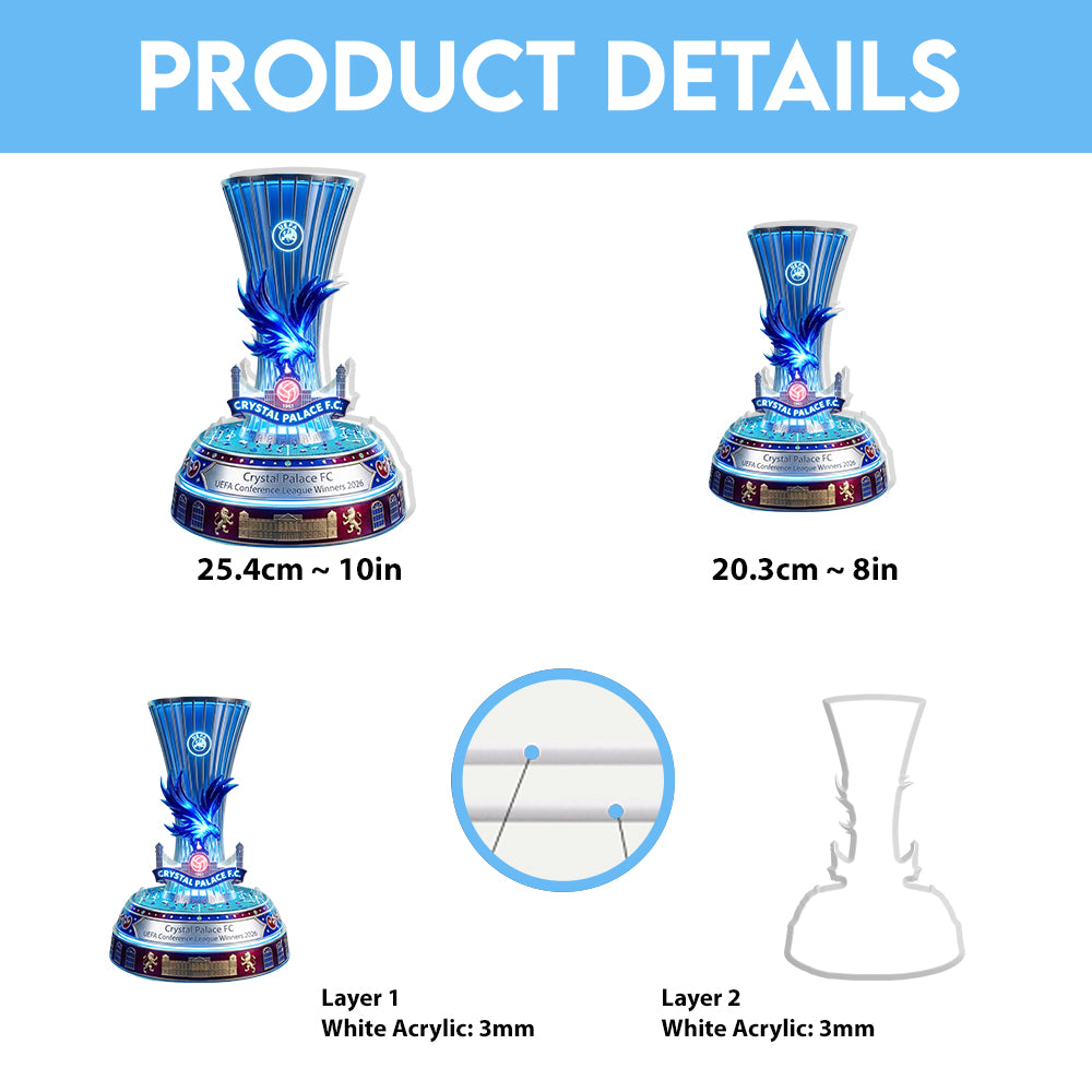 Crystal Palace FC UEFA Conference League Winners 2026 Custom Shape Acrylic Light Box – TMTHU6651