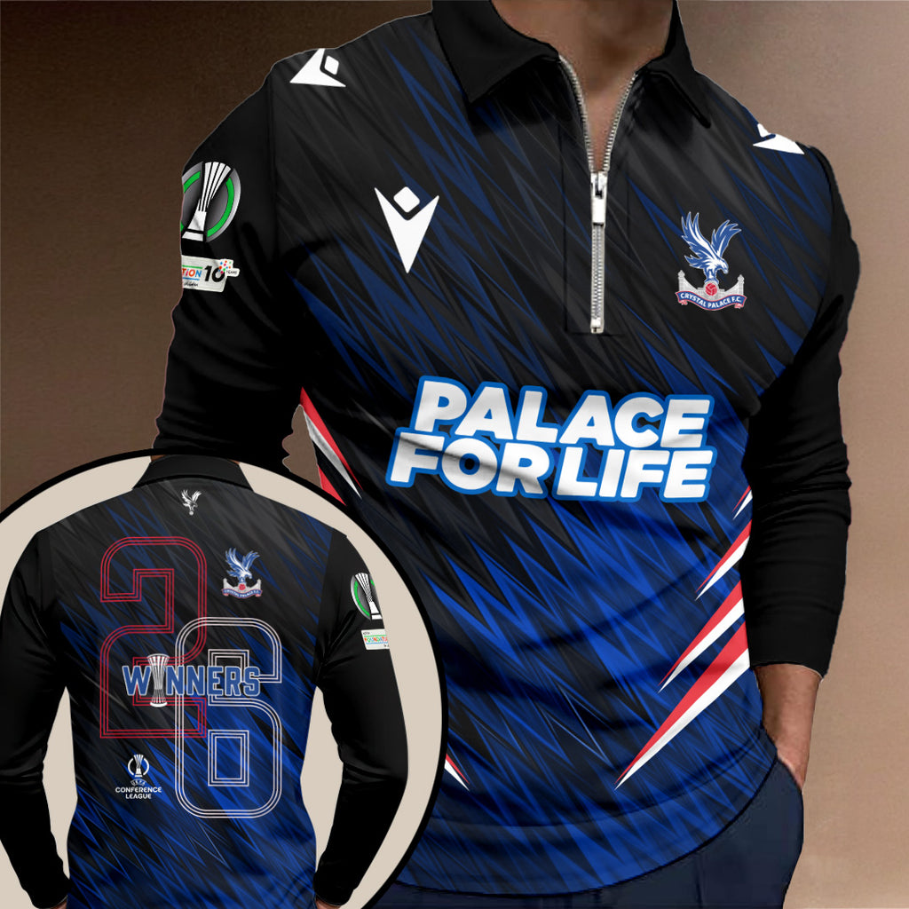 Crystal Palace FC UEFA Conference League Winners 2026 Zip Polo Shirt – TANTN23371