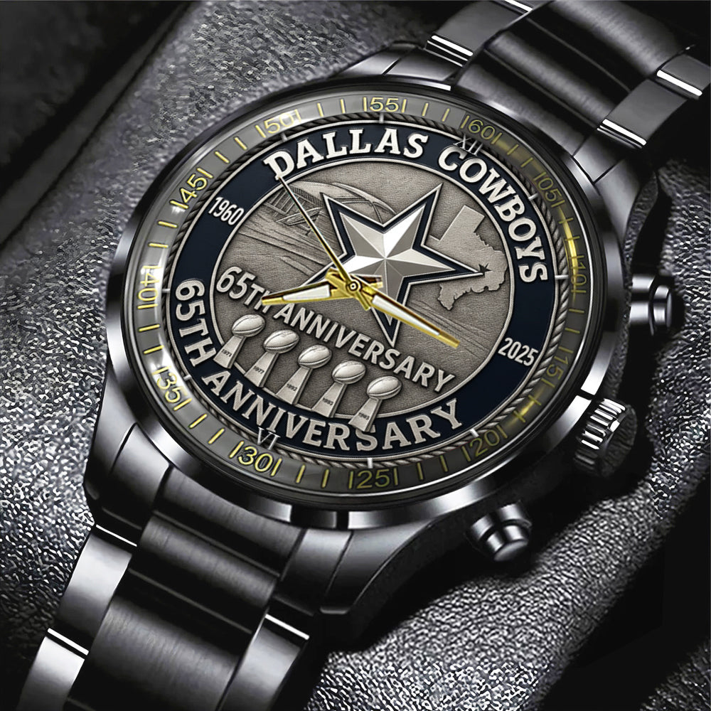 Dallas Cowboys Black Stainless Steel Watch – TMTHU899