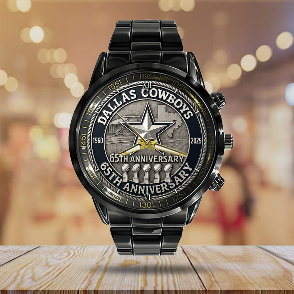 Dallas Cowboys Black Stainless Steel Watch – TMTHU899