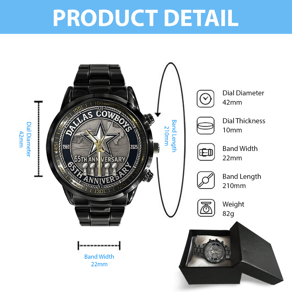 Dallas Cowboys Black Stainless Steel Watch – TMTHU899