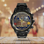 Dallas Cowboys 65th Anniversary Black Stainless Steel Watch – HOATT13565